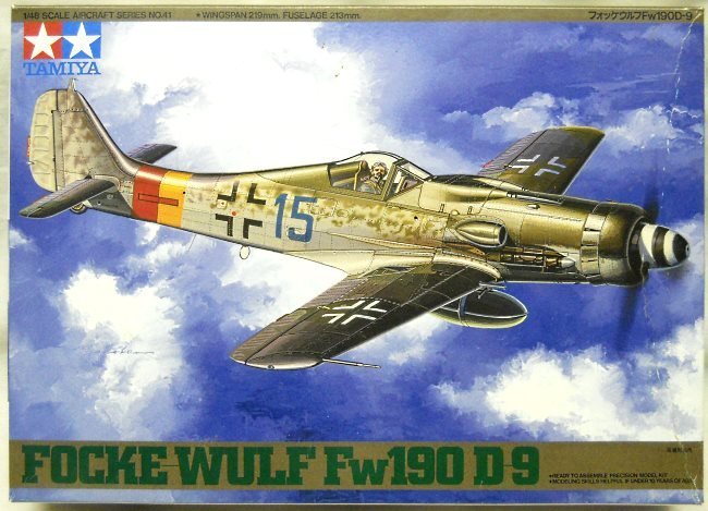 Tamiya 1/48 Focke-Wulf FW-190 D-9 - 4/JG301 Straubing Bavaria 1945 / Stab/JG4 Rheim-Main Spring 1945 / Lt. Teo Nibel 10/JG54 Belgium January 1 1945 - (FW190D9), 61041-1800 plastic model kit